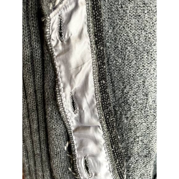 Forla Paris Womens Gray Mohair Blend Art to Wear Lagenlook Boucle Cardigan - Picture 11 of 14